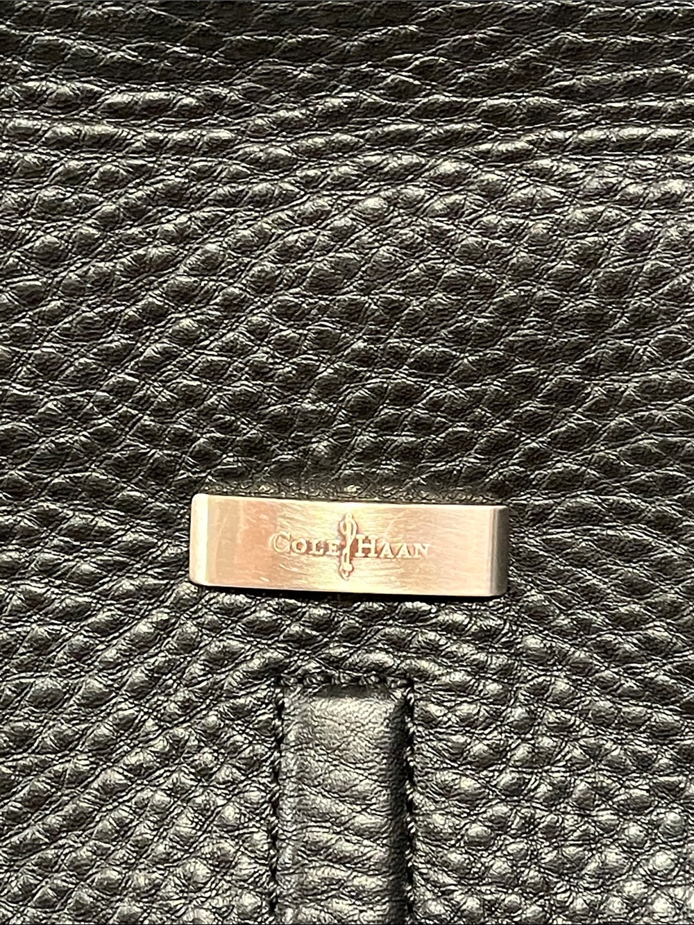 Cole Haan Pebbled Black Leather Hobo Handbag - Picture 4 of 6